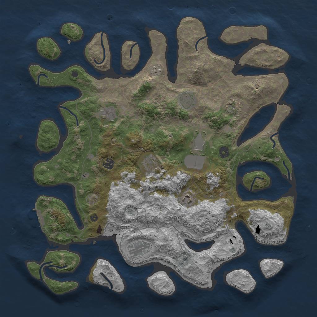 Rust Map: Procedural Map, Size: 4250, Seed: 420748235, 13 Monuments