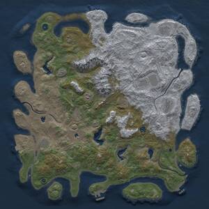 Thumbnail Rust Map: Procedural Map, Size: 5000, Seed: 678910, 16 Monuments