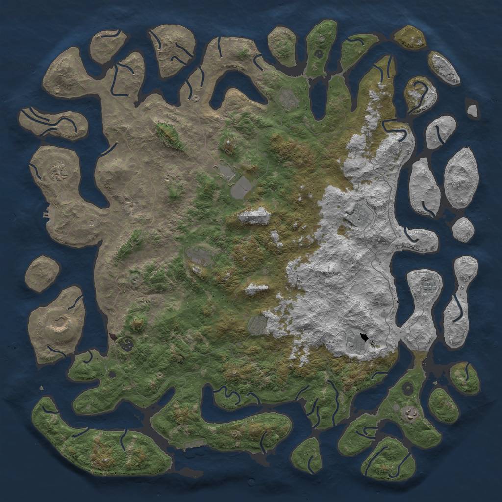 Rust Map: Procedural Map, Size: 6000, Seed: 759247014, 16 Monuments