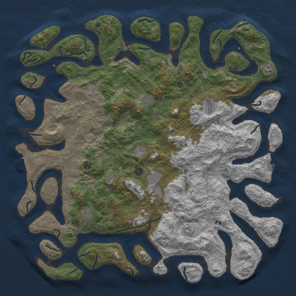 Rust Map: Procedural Map, Size: 5600, Seed: 163789172, 16 Monuments