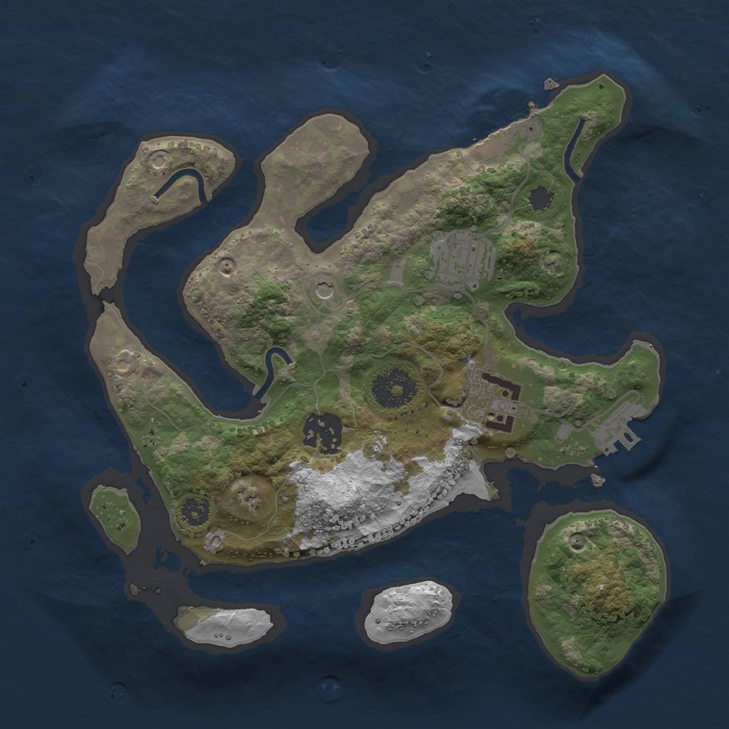 Rust Map: Procedural Map, Size: 2620, Seed: 143366542, 8 Monuments