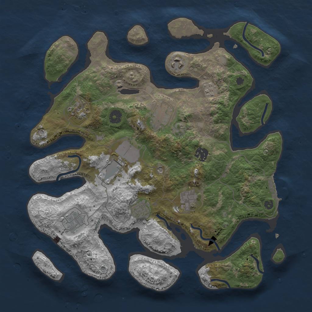 Rust Map: Procedural Map, Size: 3500, Seed: 1112203752, 13 Monuments