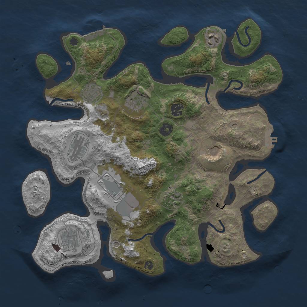 Rust Map: Procedural Map, Size: 3500, Seed: 2019220513, 14 Monuments