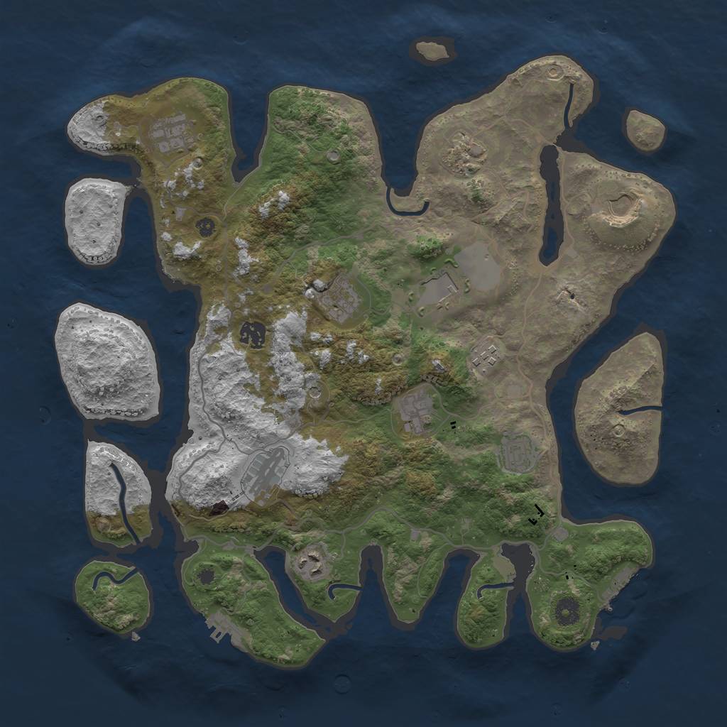 Rust Map: Procedural Map, Size: 4000, Seed: 87635345, 16 Monuments