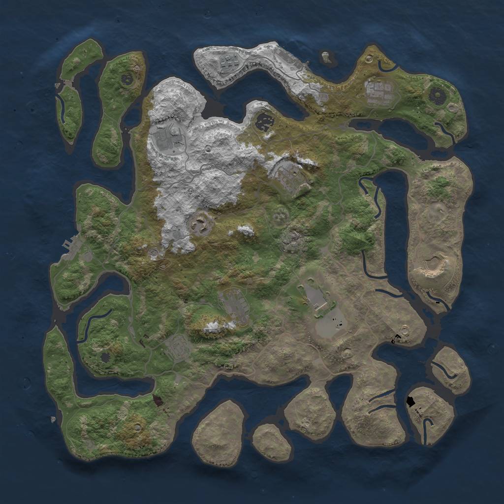 Rust Map: Procedural Map, Size: 4250, Seed: 27619, 15 Monuments