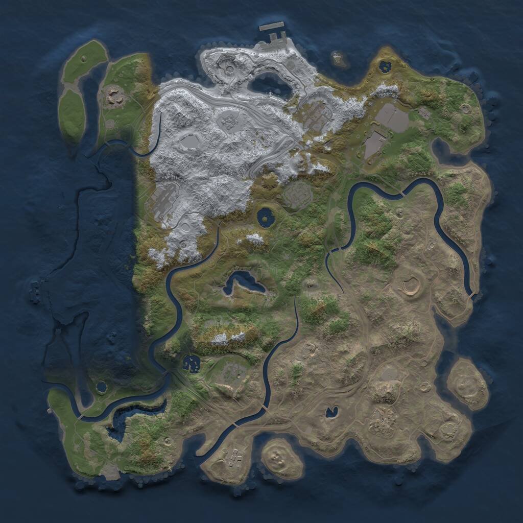 Rust Map: Procedural Map, Size: 4250, Seed: 27619, 16 Monuments