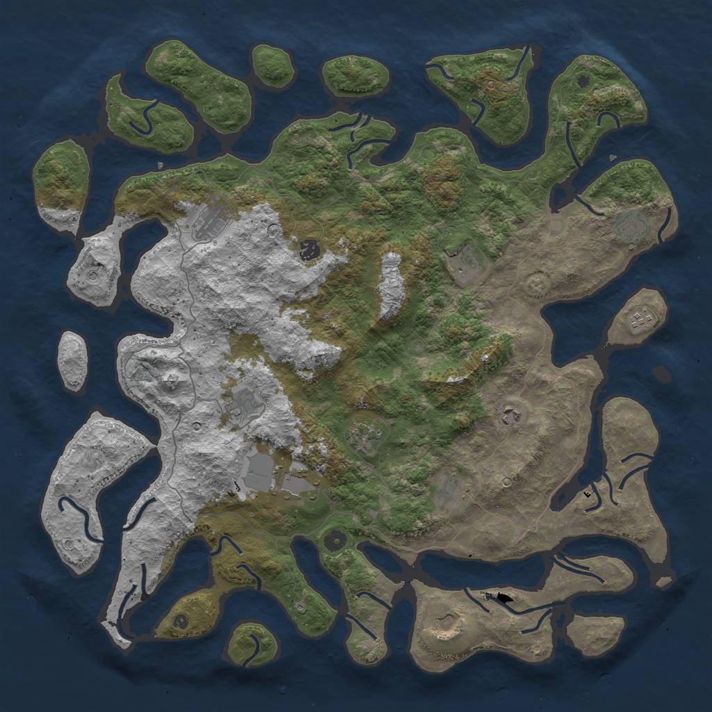 Rust Map: Procedural Map, Size: 5000, Seed: 112462890, 14 Monuments