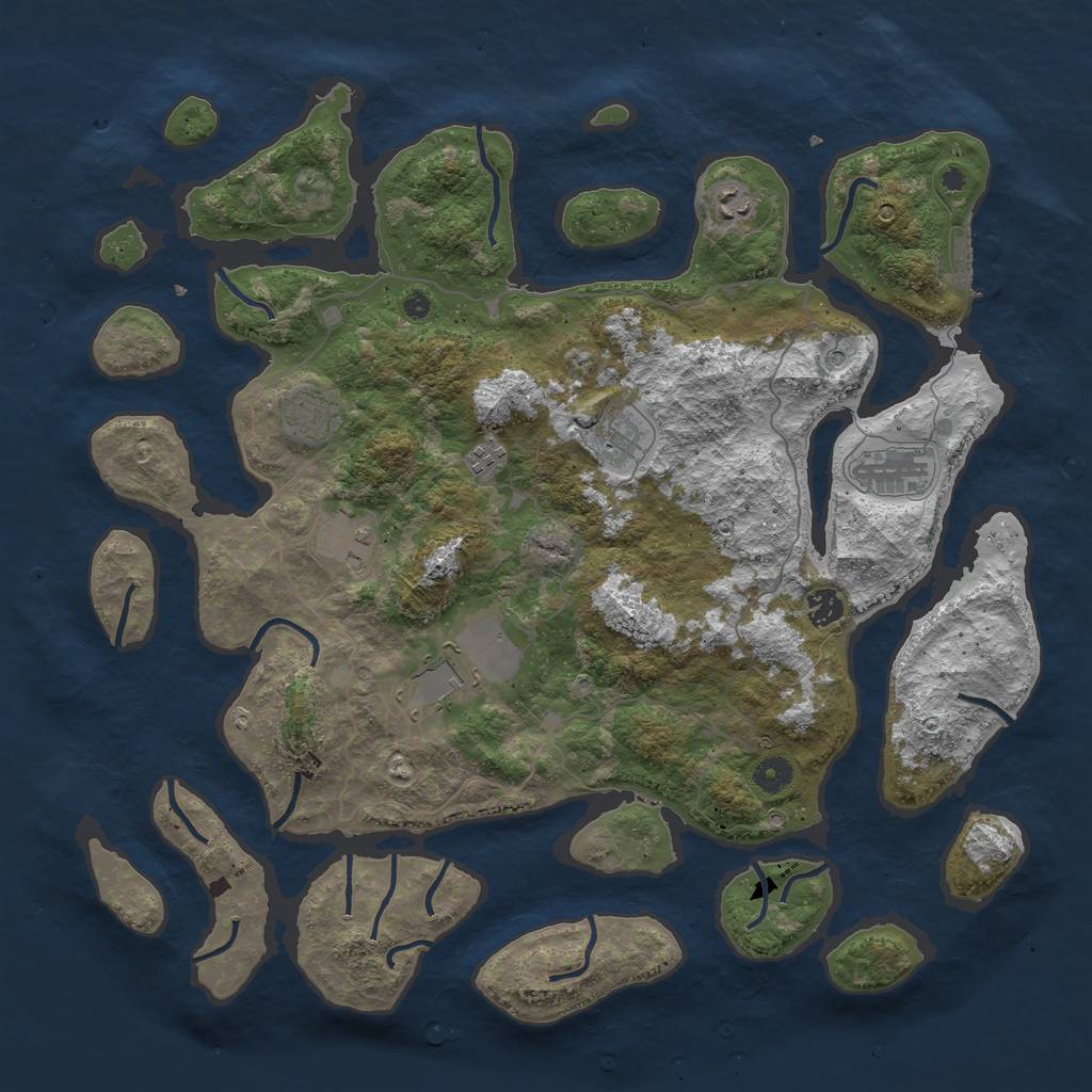 Rust Map: Procedural Map, Size: 4400, Seed: 5877, 12 Monuments