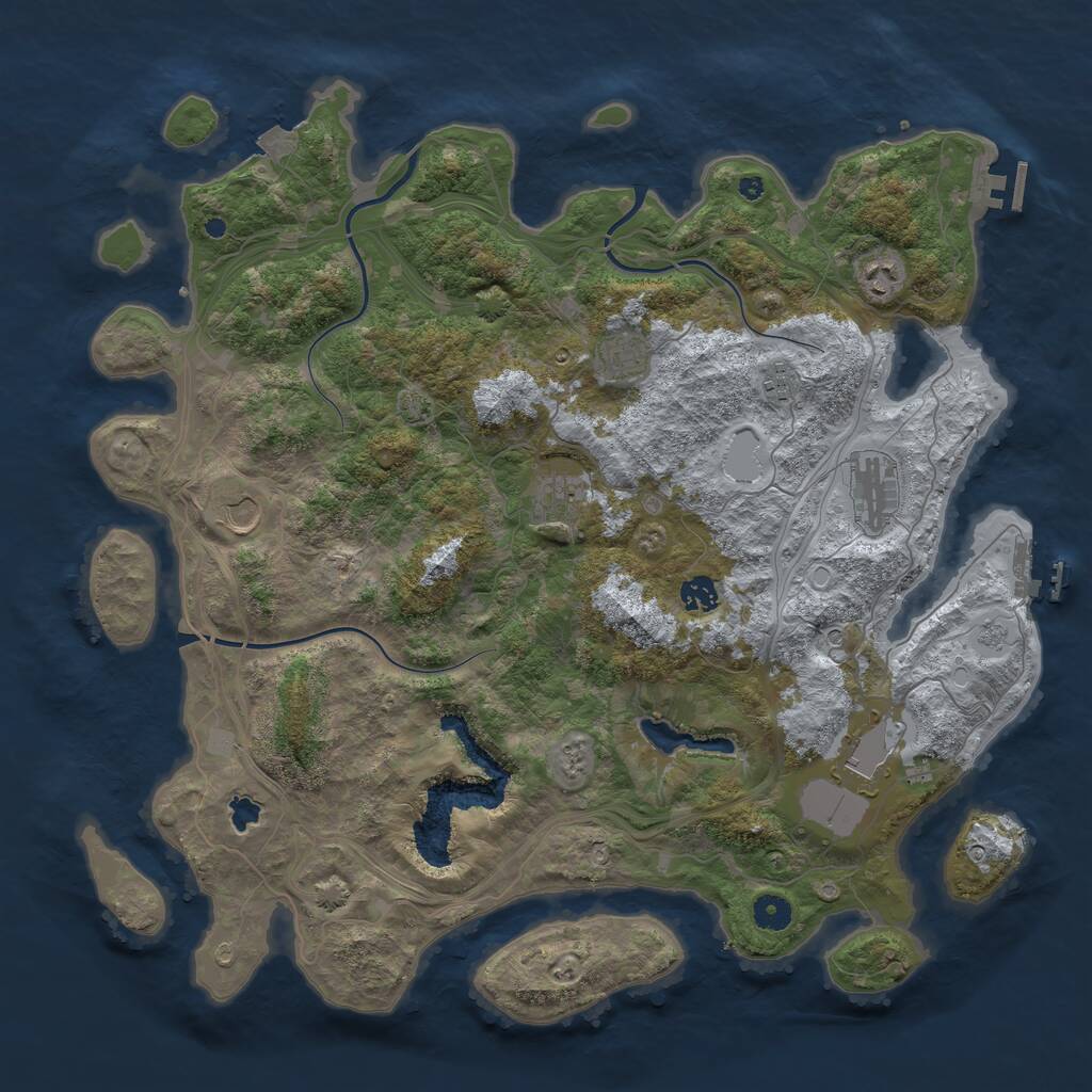 Rust Map: Procedural Map, Size: 4400, Seed: 5877, 14 Monuments