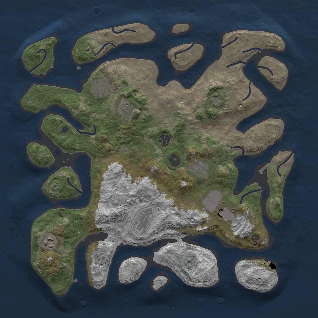 Rust Map: Procedural Map, Size: 3950, Seed: 473495, 12 Monuments