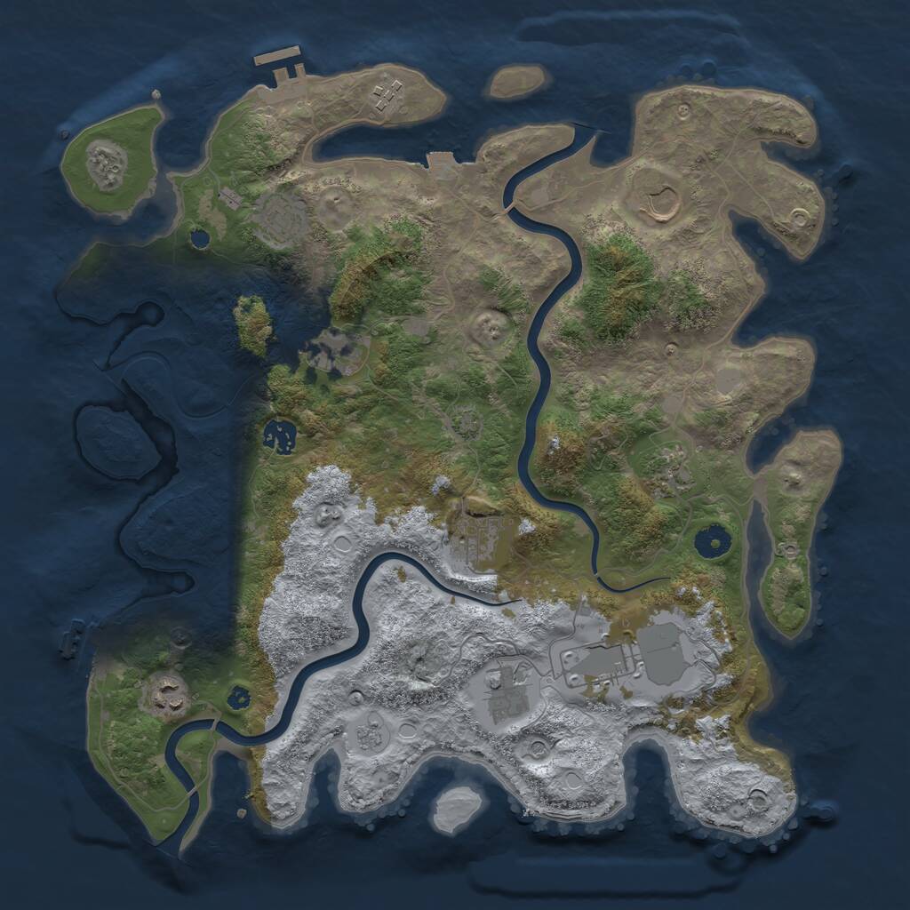 Rust Map: Procedural Map, Size: 3950, Seed: 473495, 16 Monuments