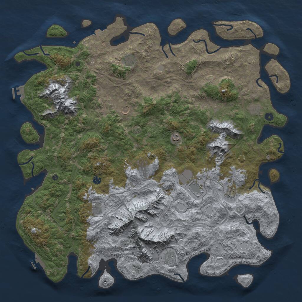 Rust Map: Procedural Map, Size: 5400, Seed: 50000, 17 Monuments