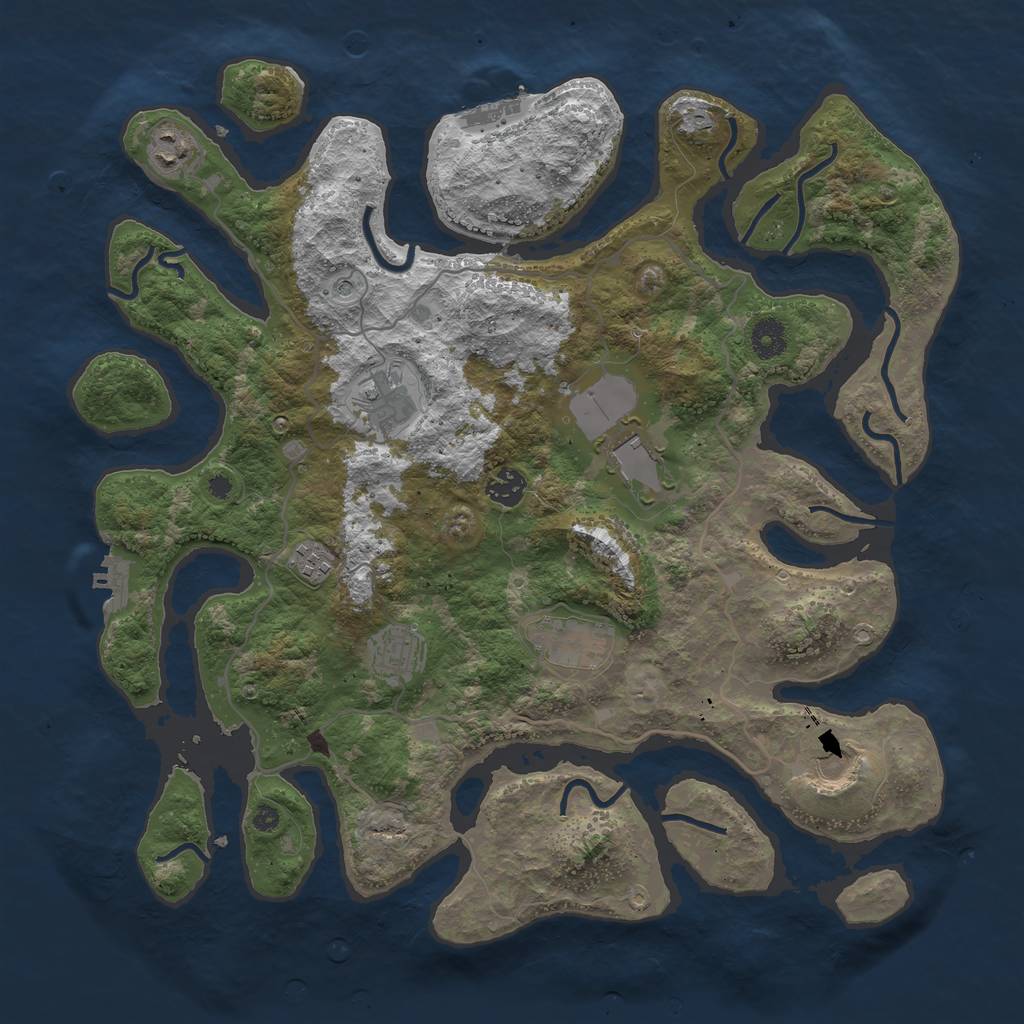 Rust Map: Procedural Map, Size: 4000, Seed: 12648235, 13 Monuments