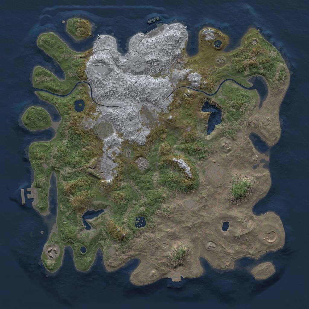 Rust Map: Procedural Map, Size: 4000, Seed: 12648235, 14 Monuments