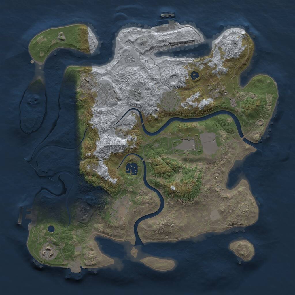 Rust Map: Procedural Map, Size: 3500, Seed: 364810101, 14 Monuments