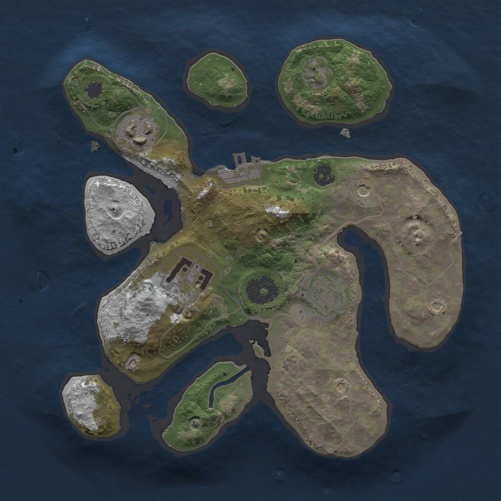 Rust Map: Procedural Map, Size: 2500, Seed: 51500, 7 Monuments