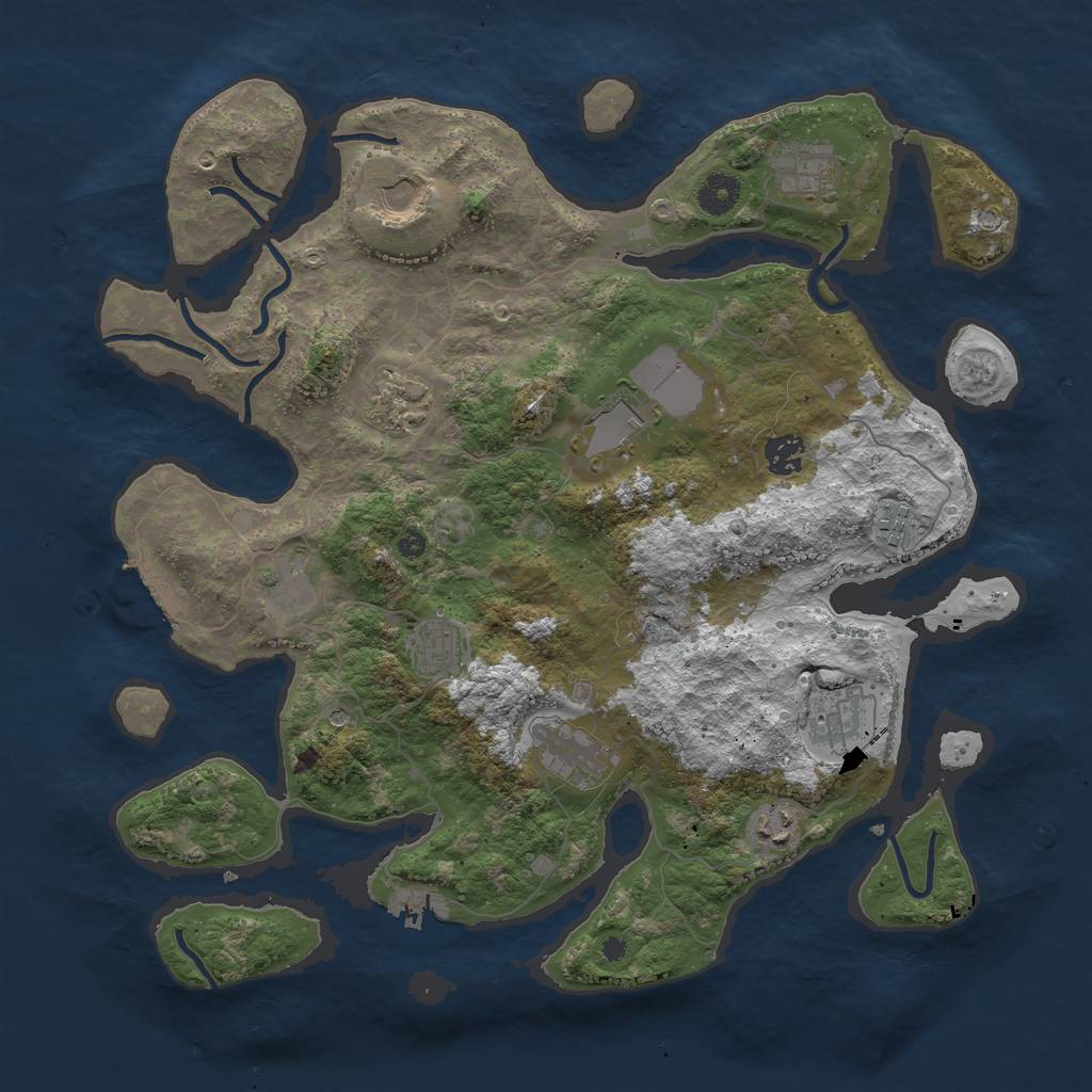 Rust Map: Procedural Map, Size: 3956, Seed: 29452, 16 Monuments