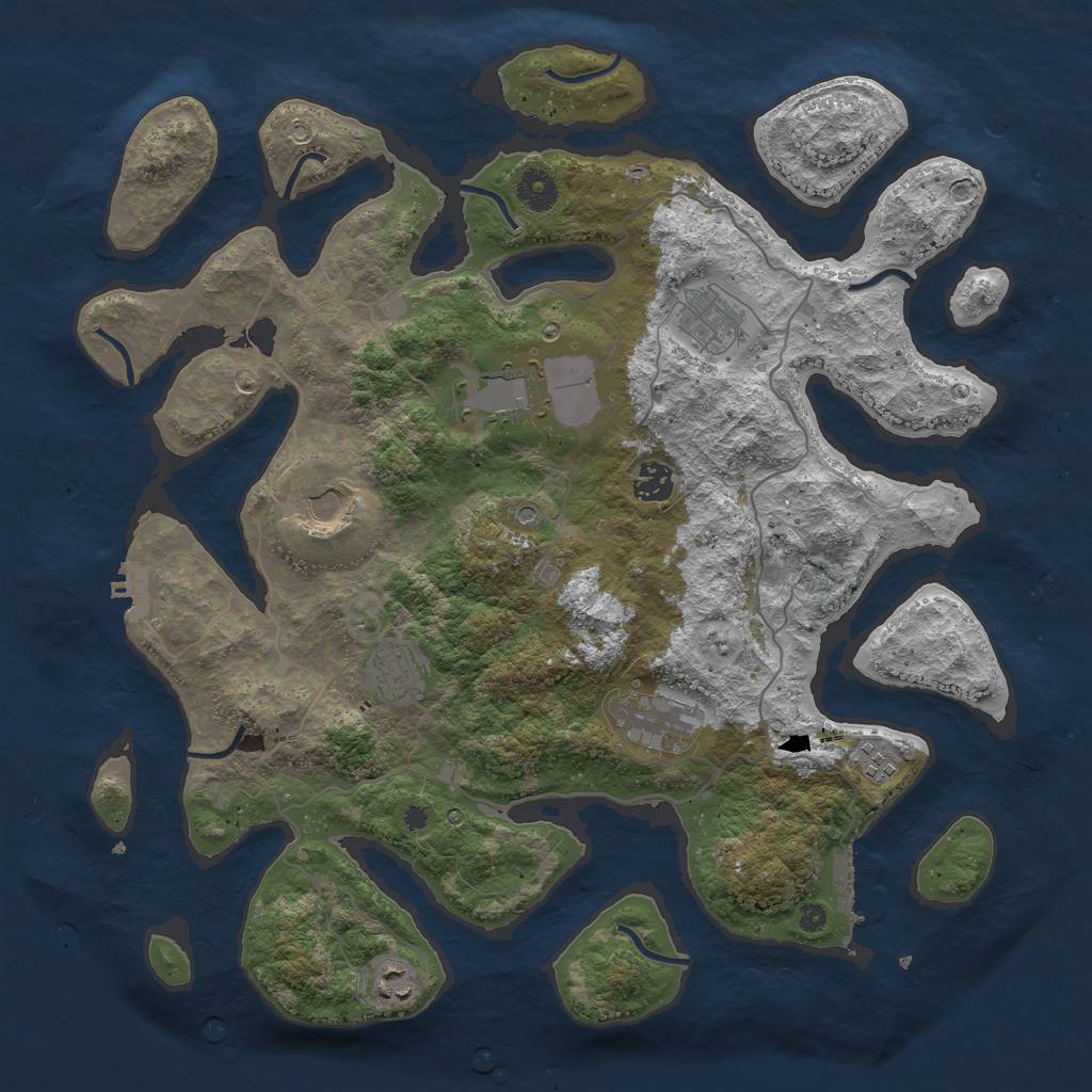 Rust Map: Procedural Map, Size: 4000, Seed: 8158944, 13 Monuments