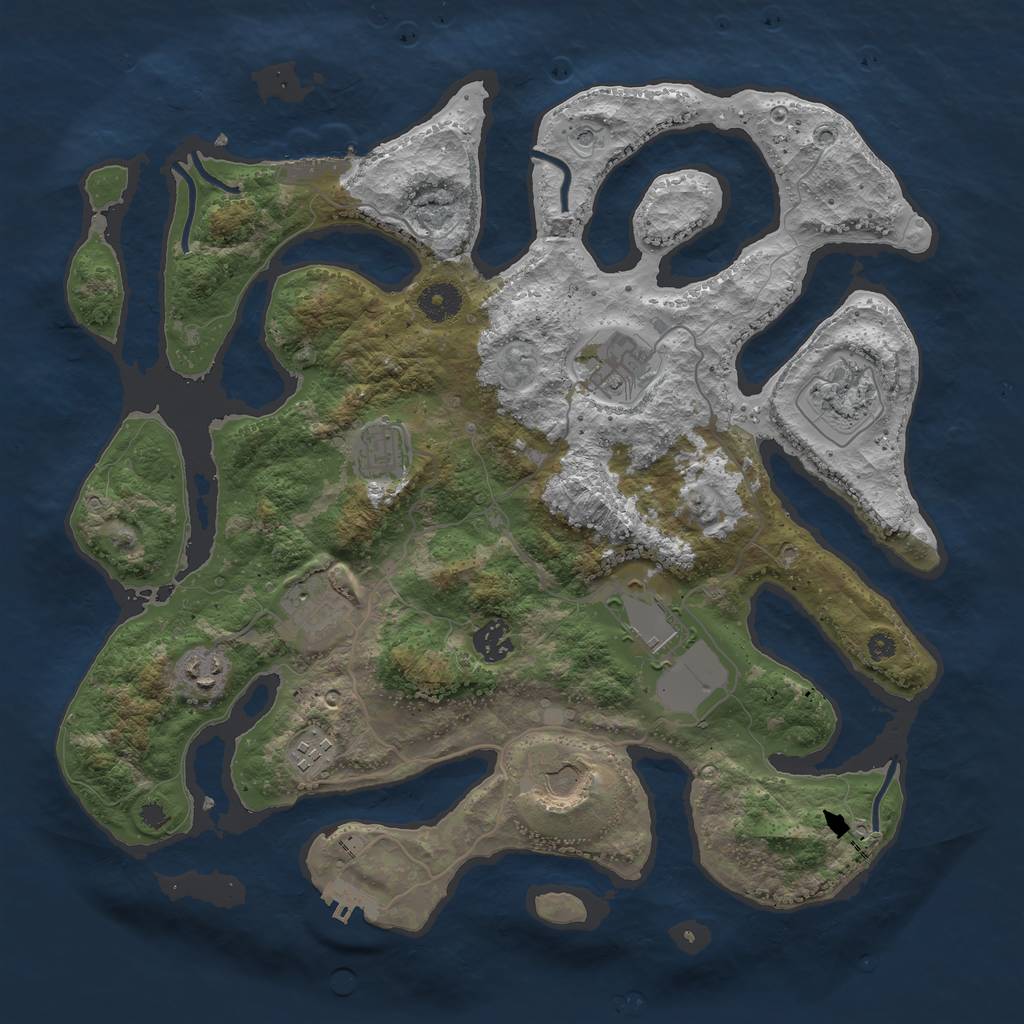 Rust Map: Procedural Map, Size: 3800, Seed: 99394262, 14 Monuments