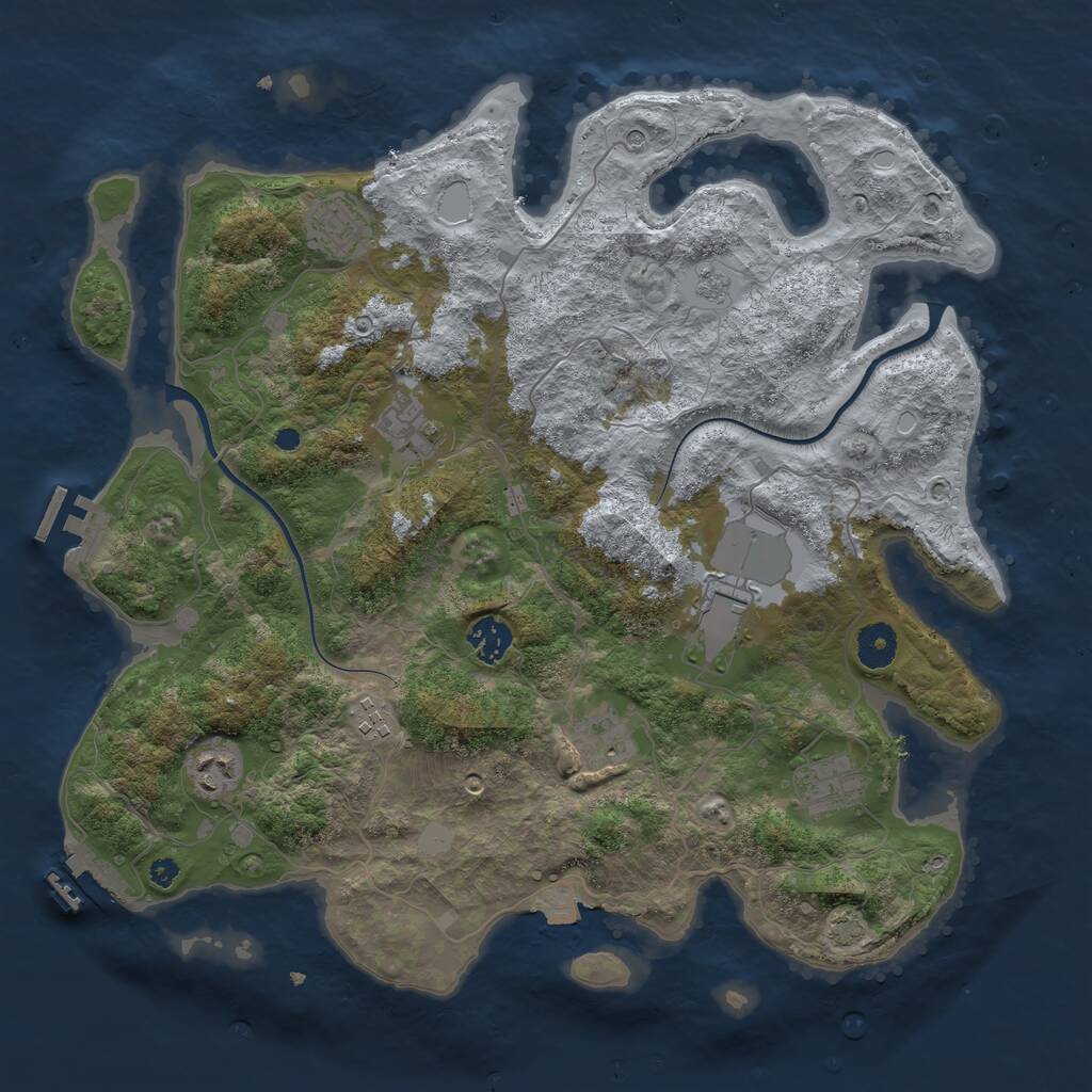 Rust Map: Procedural Map, Size: 3800, Seed: 99394262, 14 Monuments