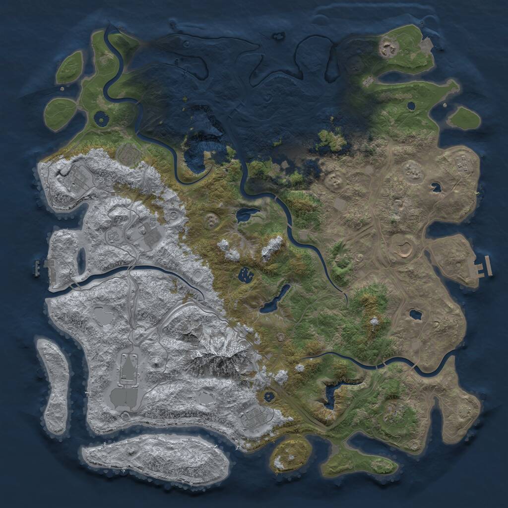 Rust Map: Procedural Map, Size: 5000, Seed: 28499184, 17 Monuments