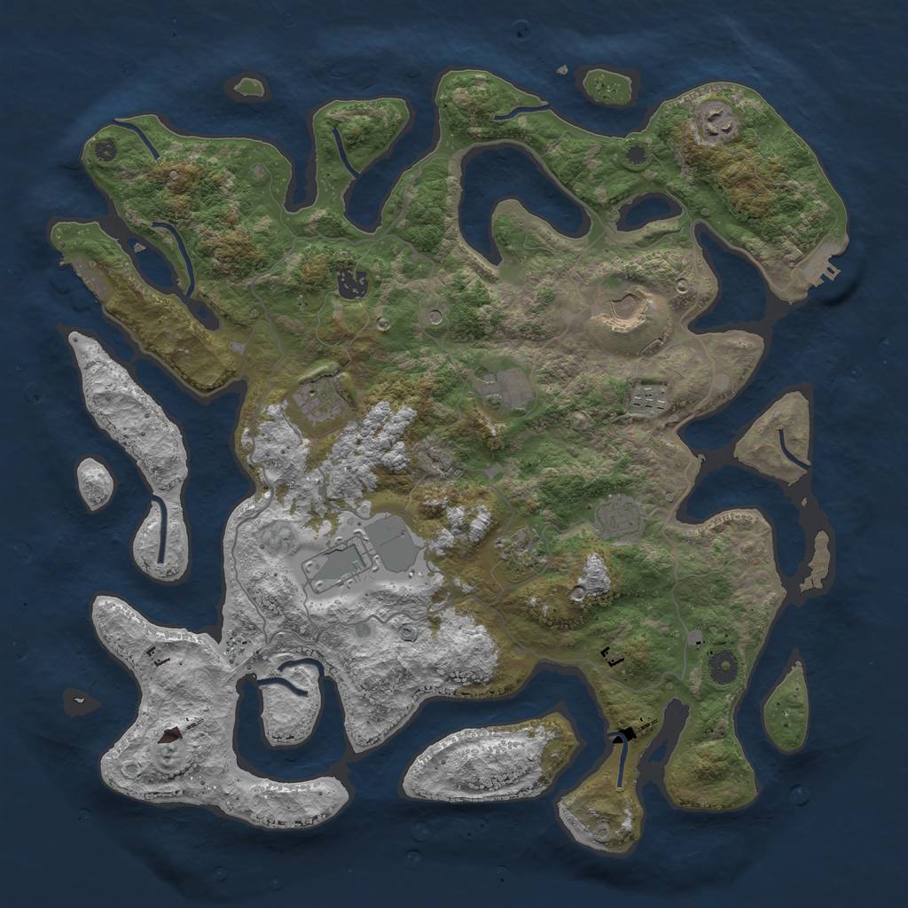 Rust Map: Procedural Map, Size: 4250, Seed: 217938, 14 Monuments