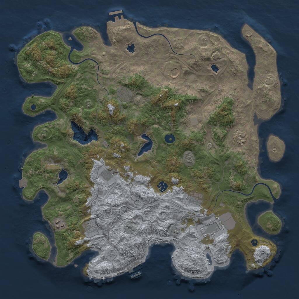 Rust Map: Procedural Map, Size: 4500, Seed: 465499735, 16 Monuments