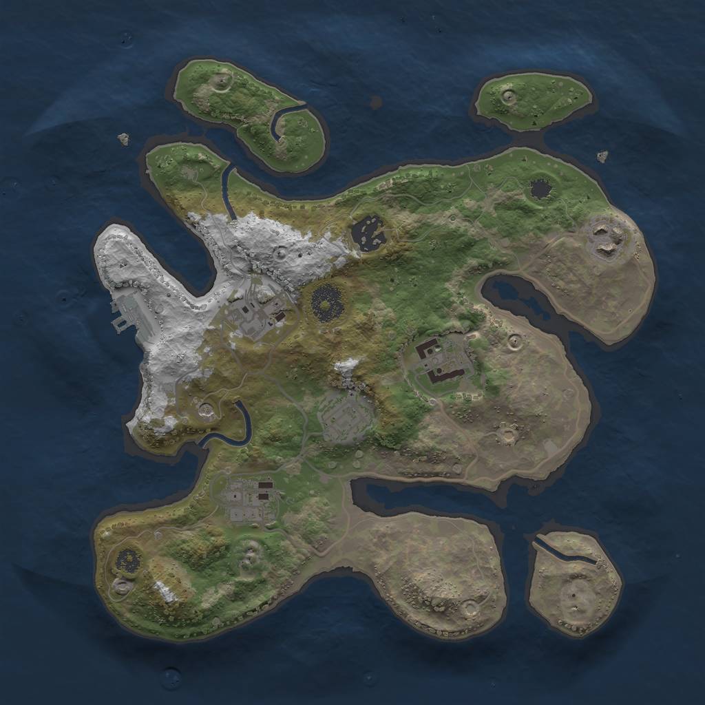 Rust Map: Procedural Map, Size: 3000, Seed: 24151, 10 Monuments