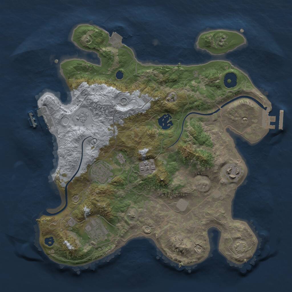 Rust Map: Procedural Map, Size: 3000, Seed: 24151, 11 Monuments