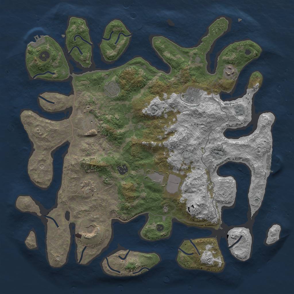 Rust Map: Procedural Map, Size: 4250, Seed: 166757, 14 Monuments