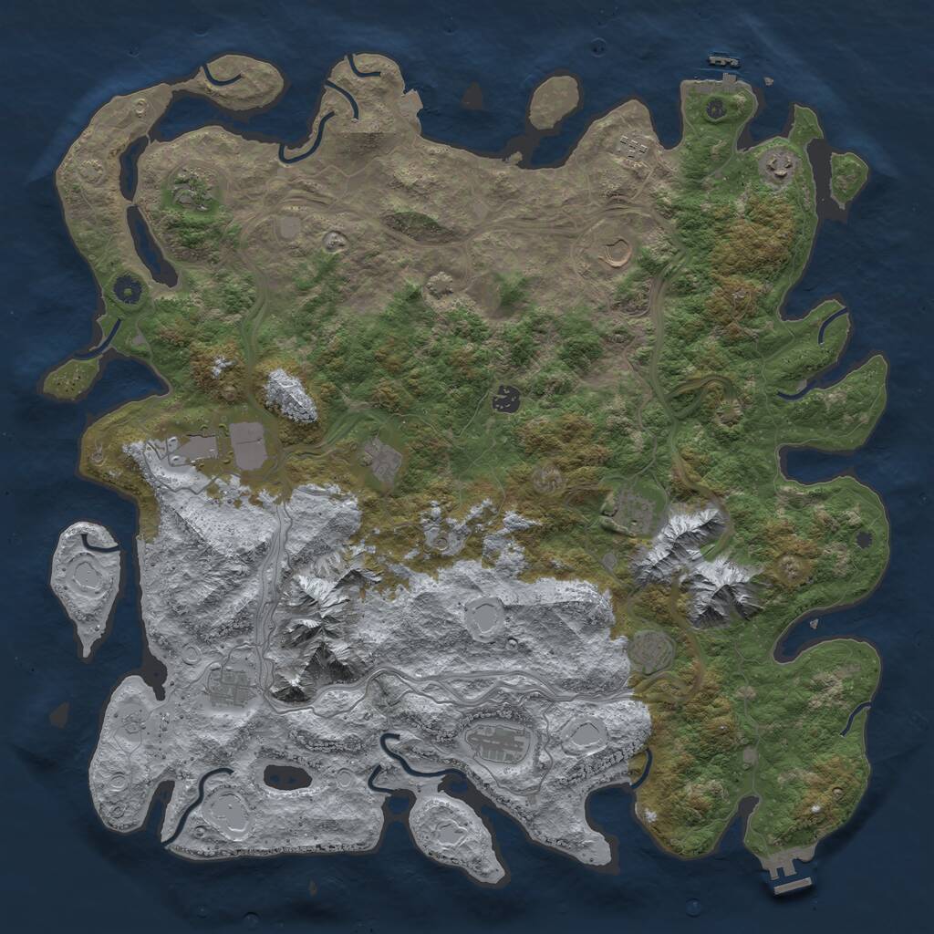 Rust Map: Procedural Map, Size: 5000, Seed: 1791173774, 17 Monuments