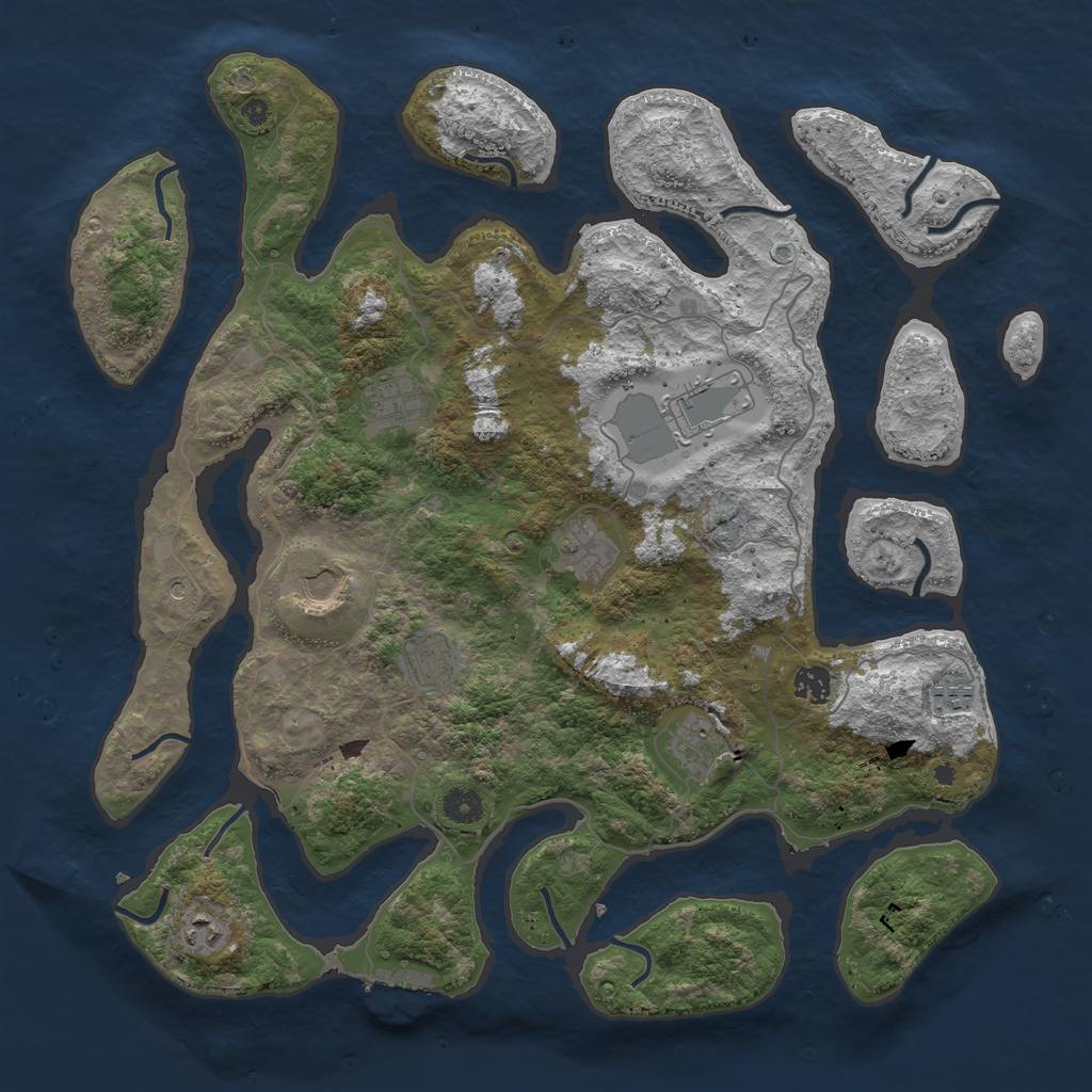 Rust Map: Procedural Map, Size: 4250, Seed: 145616, 13 Monuments