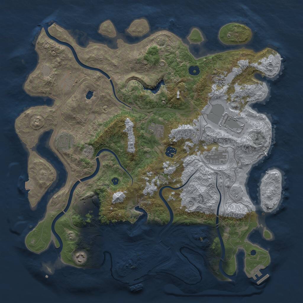 Rust Map: Procedural Map, Size: 4250, Seed: 295571, 16 Monuments