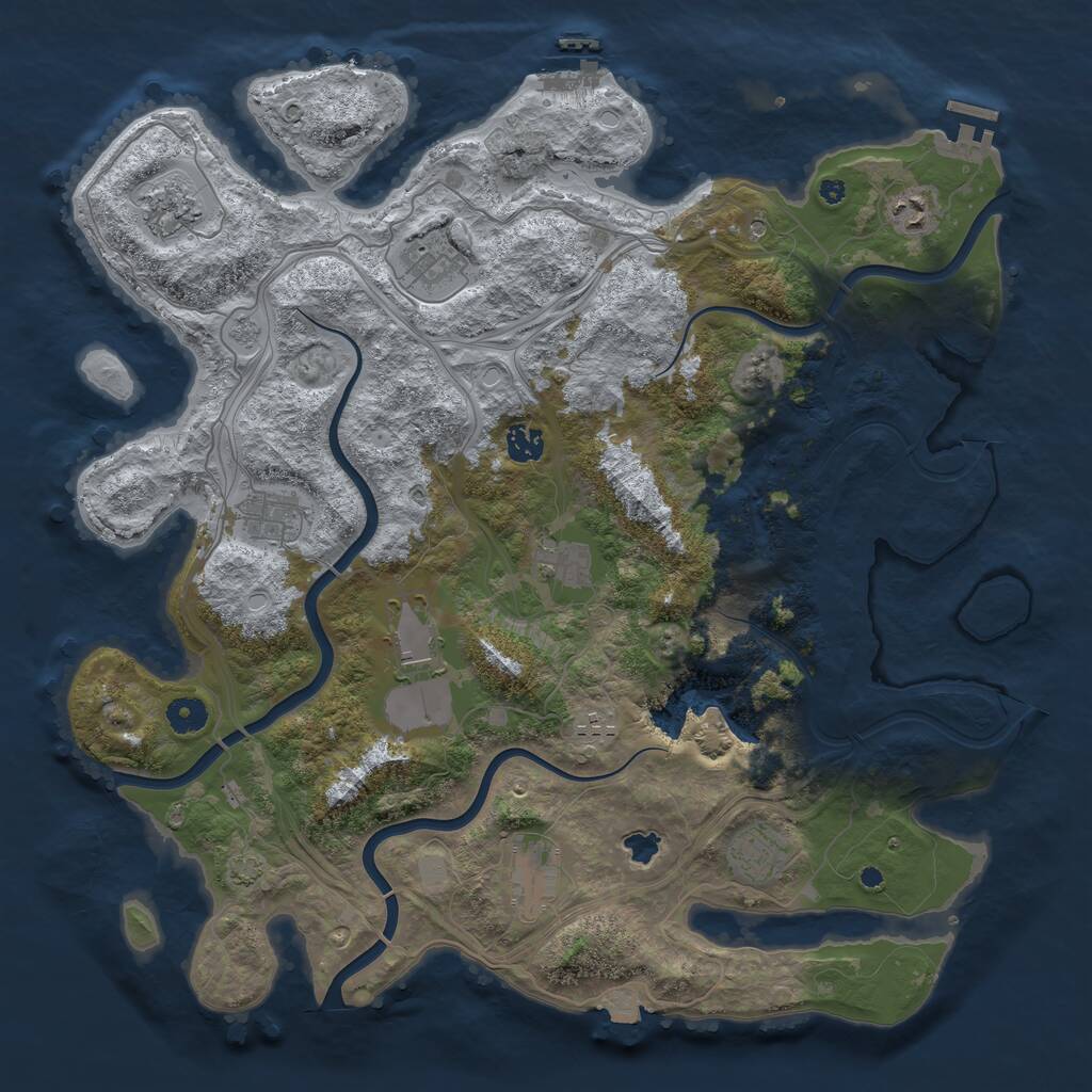 Rust Map: Procedural Map, Size: 4250, Seed: 243470, 16 Monuments