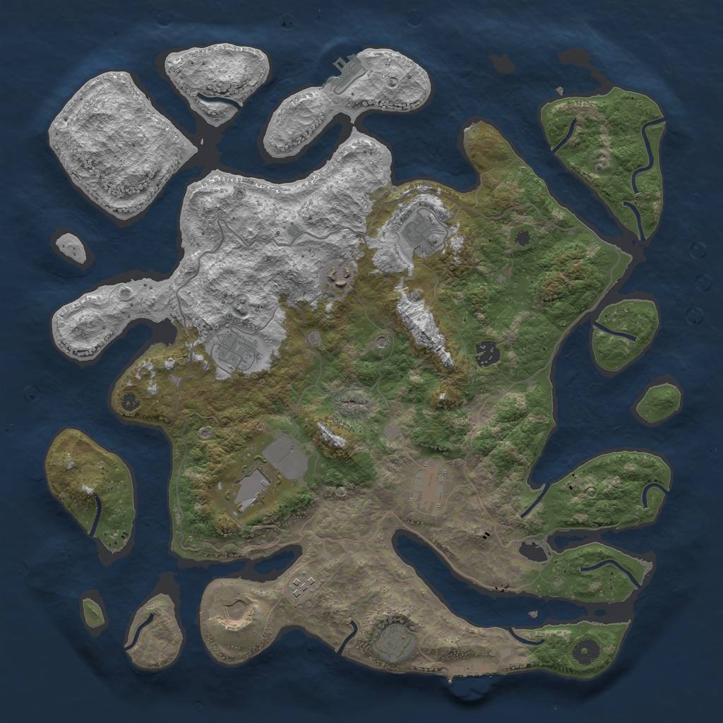 Rust Map: Procedural Map, Size: 4250, Seed: 243470, 14 Monuments