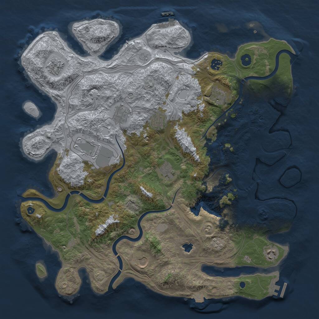 Rust Map: Procedural Map, Size: 4250, Seed: 243470, 16 Monuments