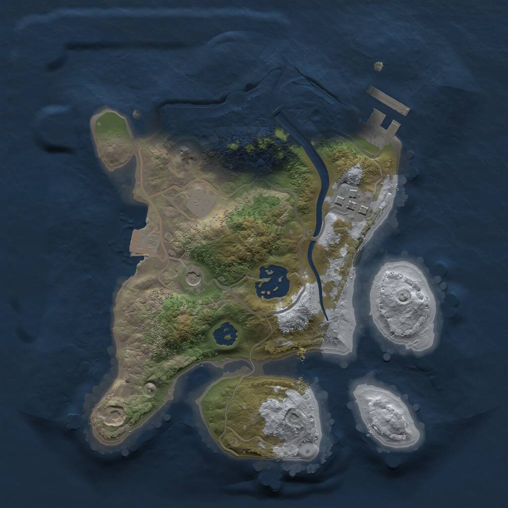 Rust Map: Procedural Map, Size: 2200, Seed: 1230, 5 Monuments