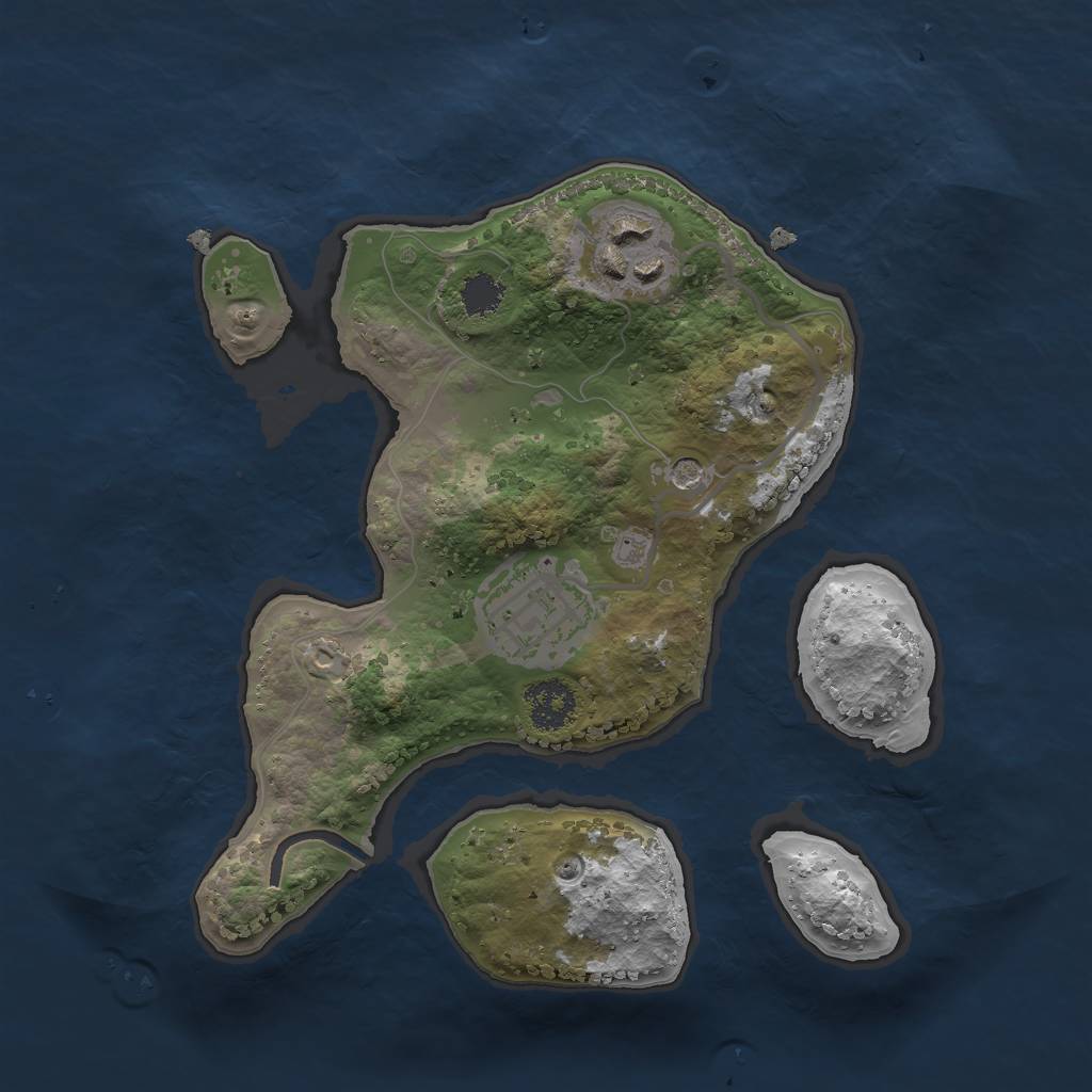 Rust Map: Procedural Map, Size: 2200, Seed: 1230, 5 Monuments