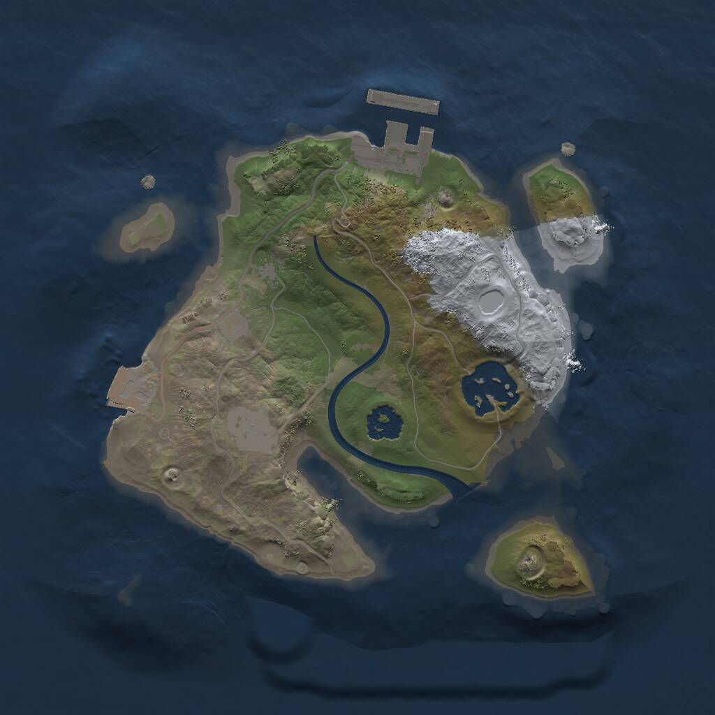 Rust Map: Procedural Map, Size: 2000, Seed: 264914925, 3 Monuments