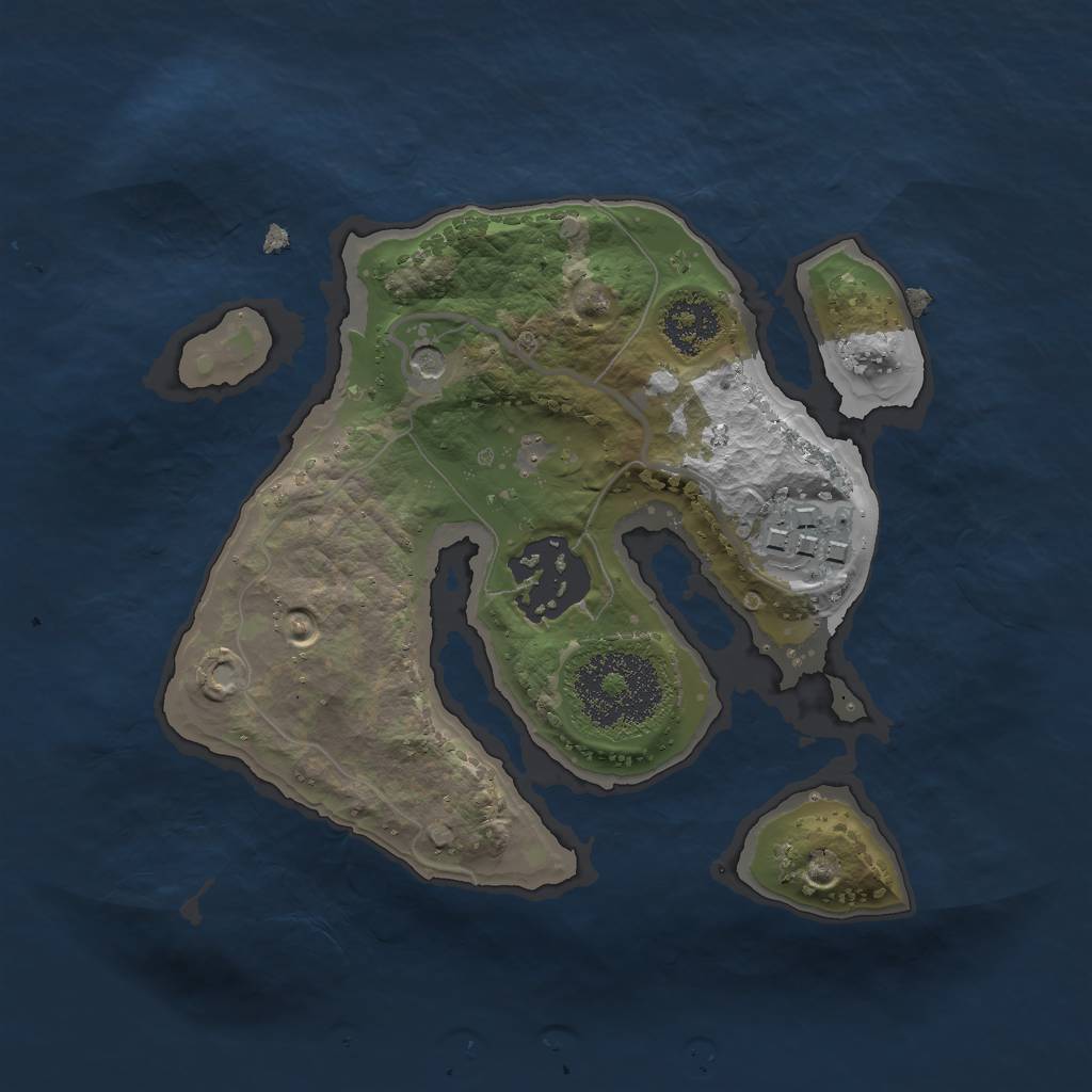 Rust Map: Procedural Map, Size: 2000, Seed: 264914925, 5 Monuments