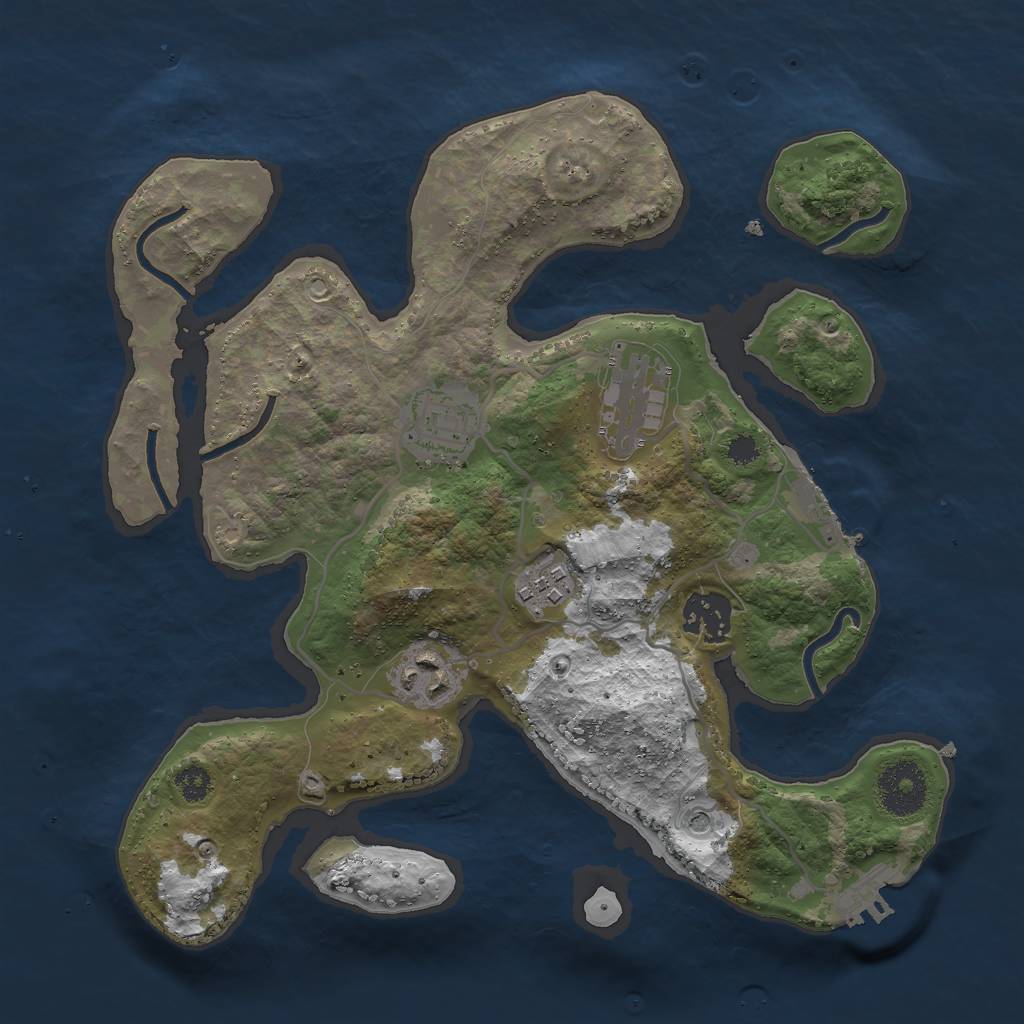 Rust Map: Procedural Map, Size: 3000, Seed: 840909, 10 Monuments