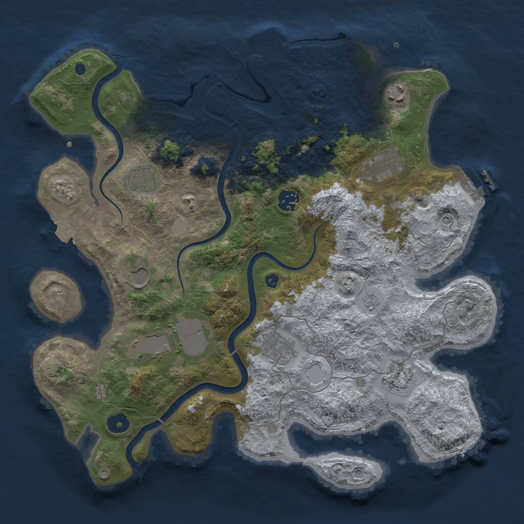 Rust Map: Procedural Map, Size: 3750, Seed: 69420, 15 Monuments
