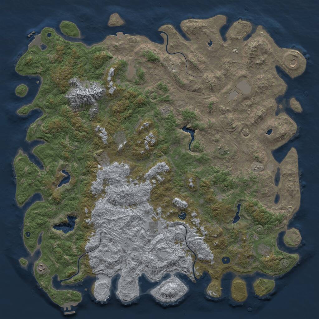 Rust Map: Procedural Map, Size: 6000, Seed: 551248789, 17 Monuments