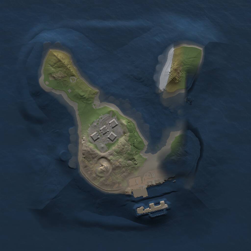 Rust Map: Procedural Map, Size: 1250, Seed: 153573410, 3 Monuments