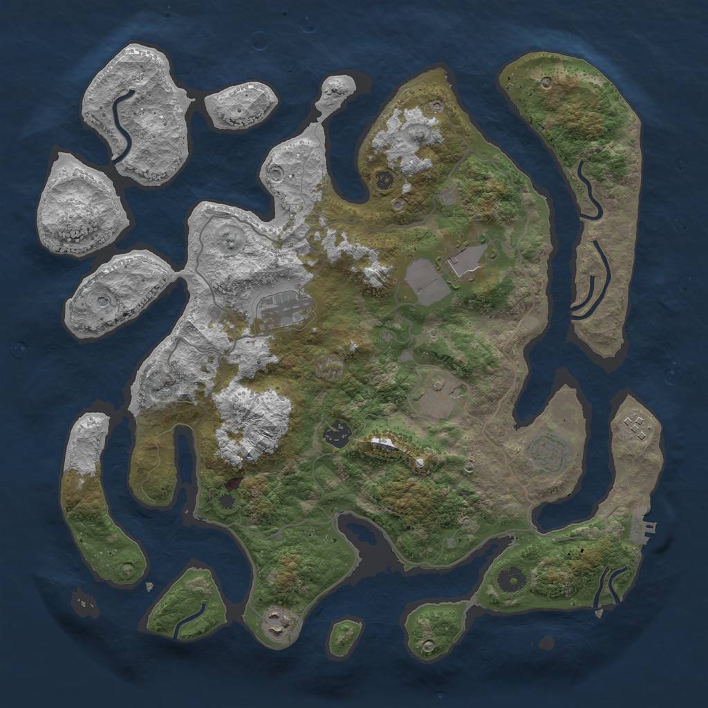 Rust Map: Procedural Map, Size: 4000, Seed: 556726095, 11 Monuments