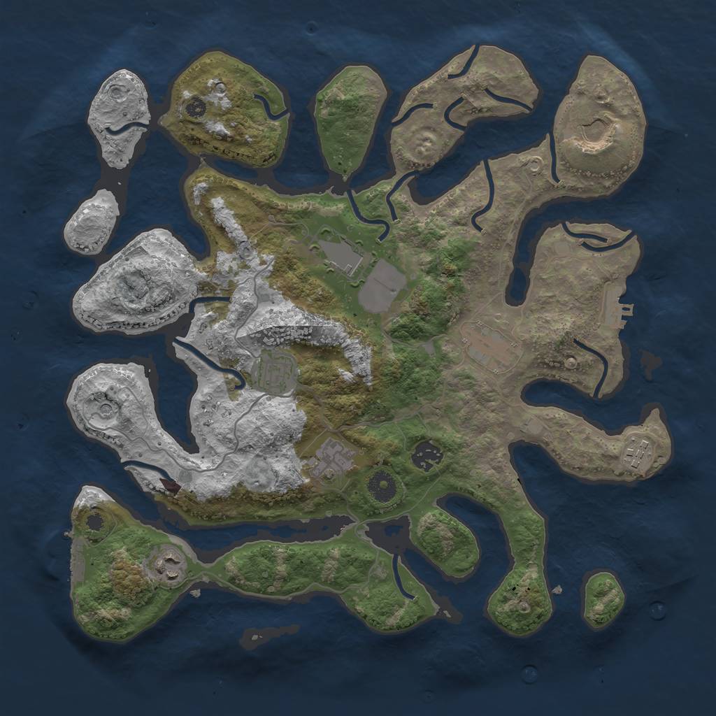 Rust Map: Procedural Map, Size: 3700, Seed: 119235902, 13 Monuments