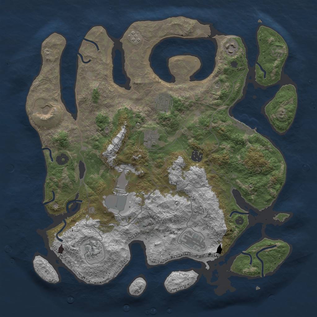 Rust Map: Procedural Map, Size: 4000, Seed: 217691, 13 Monuments