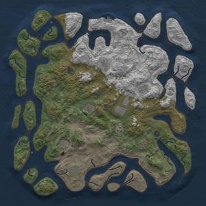 Thumbnail Rust Map: Procedural Map, Size: 5000, Seed: 142062926, 14 Monuments