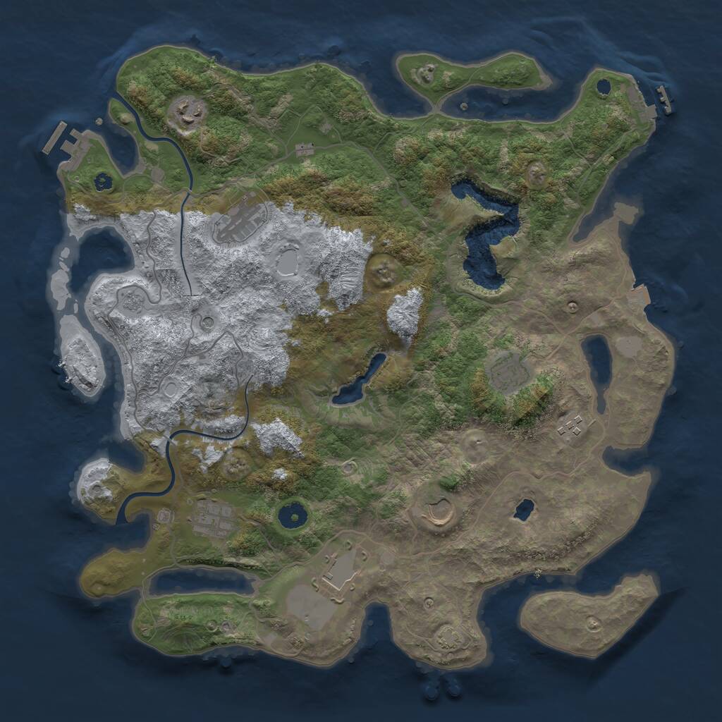 Rust Map: Procedural Map, Size: 4000, Seed: 31102008, 13 Monuments