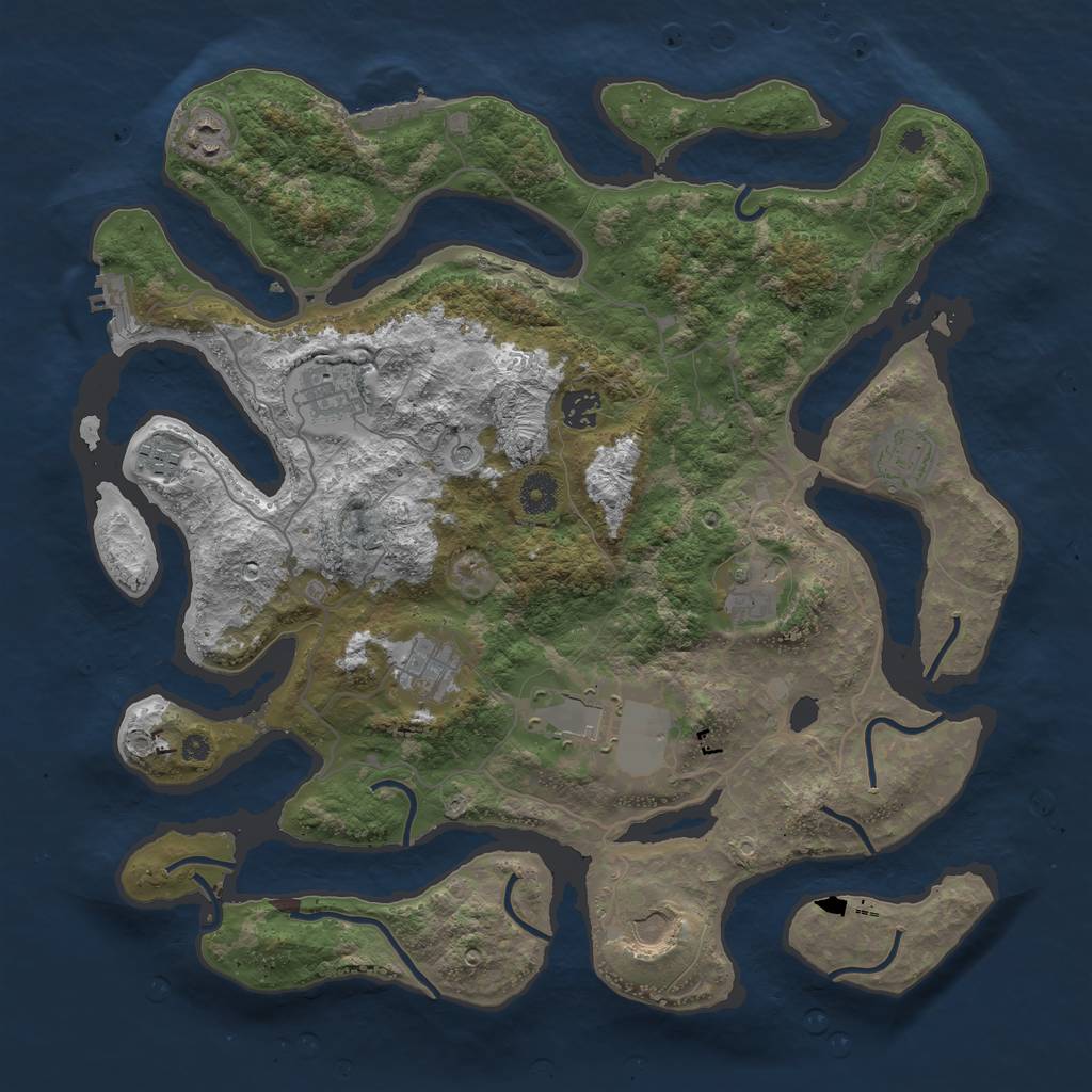 Rust Map: Procedural Map, Size: 4000, Seed: 31102008, 14 Monuments